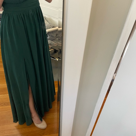 Lulus Heavenly Hues Forest Green Maxi Dress with Plunge Neckline and Slit - Picture 11 of 12
